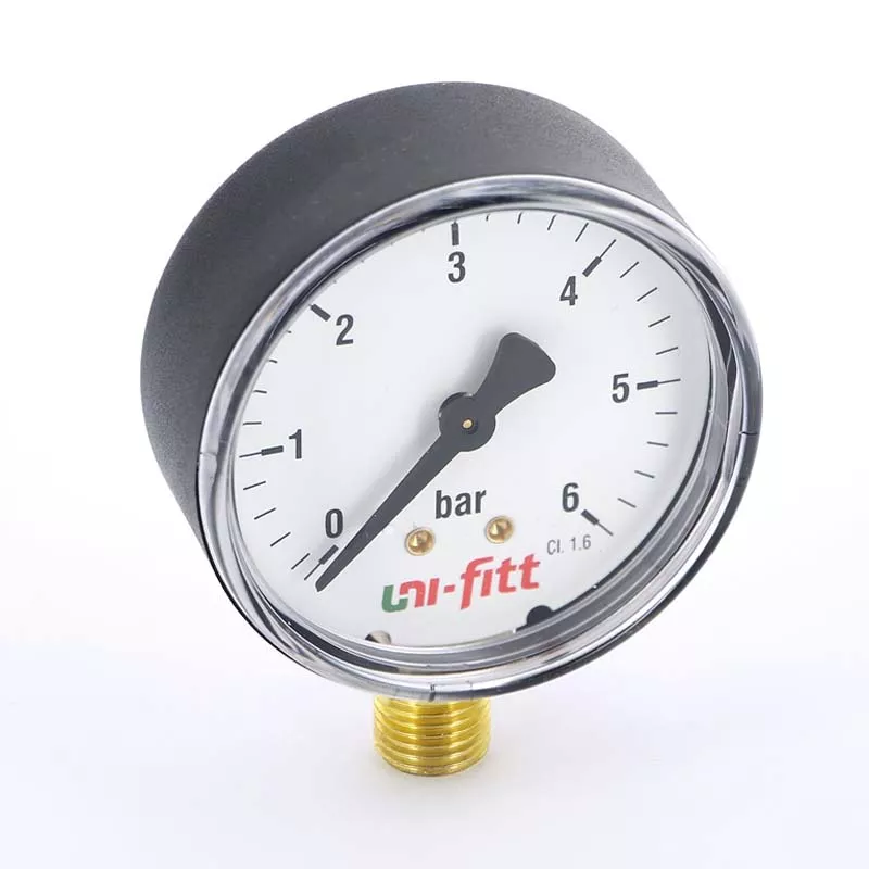Манометр радиальный 80мм, 10 бар UNI-FITT 1/2"H